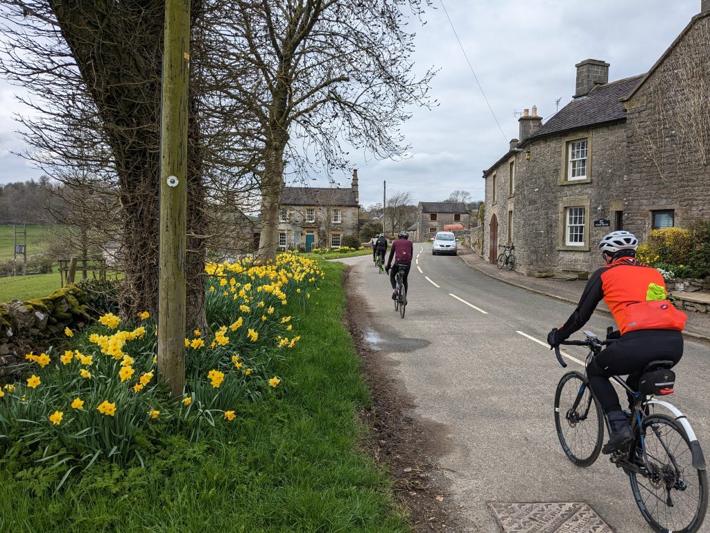 Cyclists on a Peak District ride